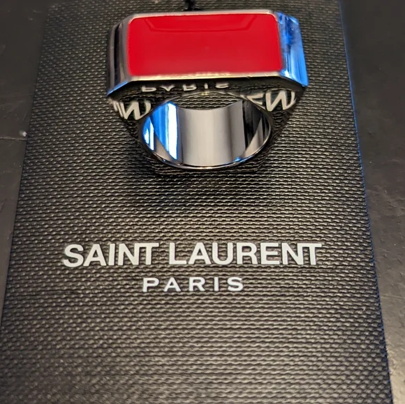 NWT YSL Red Color Block Ring, sz 6 - Picture 1 of 6